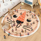 Tapis rond chaton bébé pour une chambre douce et ludique
