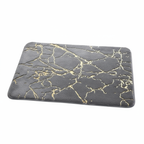 Tapis salle de bain antidérapant gris en soie douce