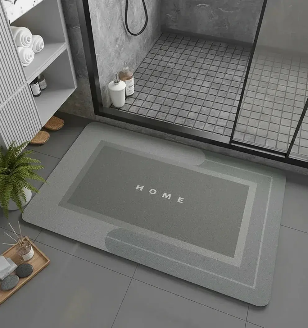 Tapis salle de bain séchage rapide léger vert