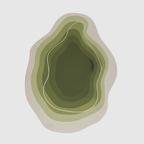 Tapis salon contour beige vert en forme irrégulière