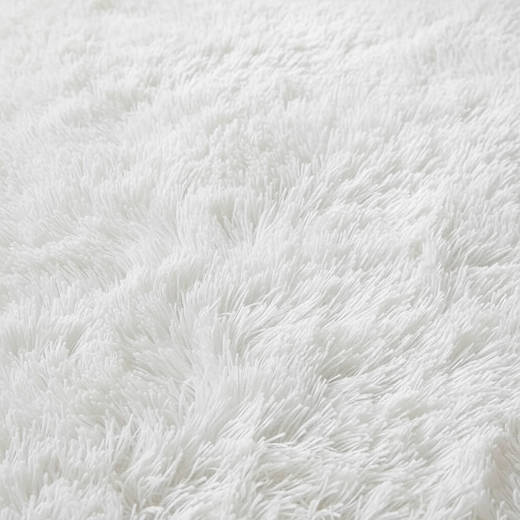 Tapis Shaggy Blanc épais et moelleux pour un intérieur confortable Blanc / 160cmx200cm