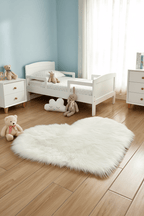 Tapis Shaggy en forme de cœur Blanc