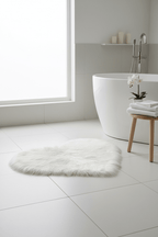 Tapis Shaggy en forme de cœur Blanc