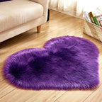 Tapis Shaggy en forme de cœur violet
