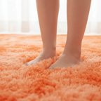 Tapis Shaggy Orange Moelleux pour un Intérieur Douillet
