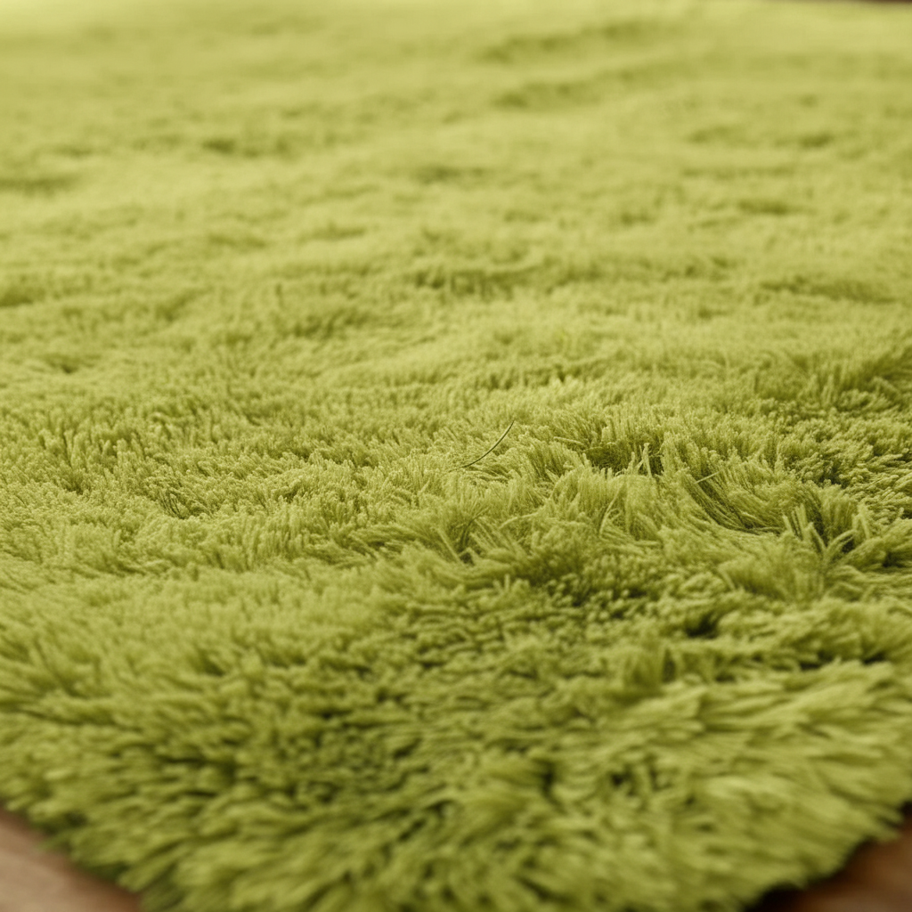 Tapis shaggy vert épais et moelleux pour un intérieur chaleureux Vert / 160cmx200cm