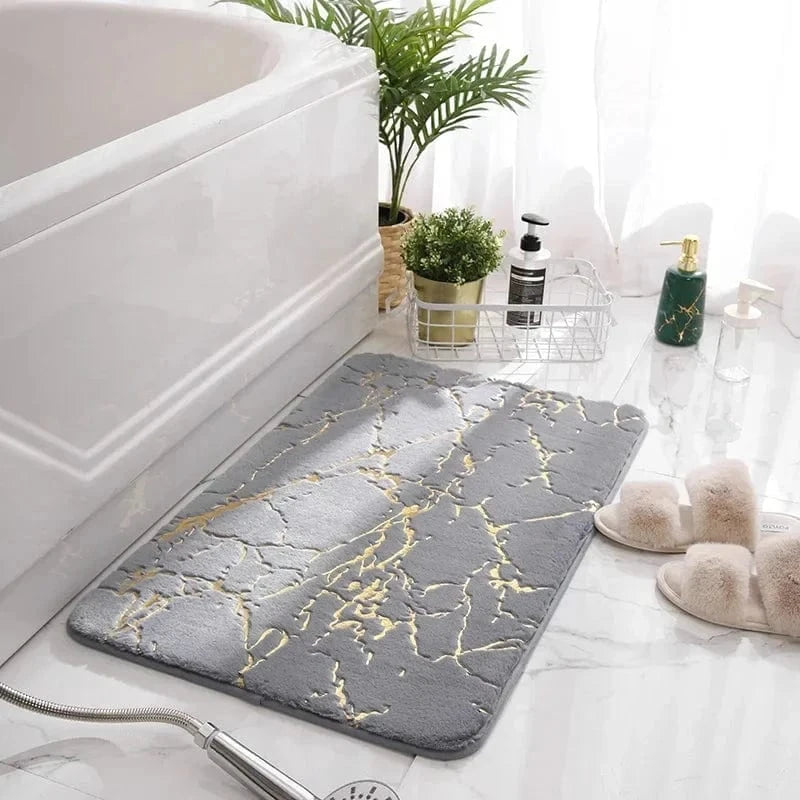 Ma boutique Gris / 50x80cm Tapis soyeux salle de bain antidérapant Gris