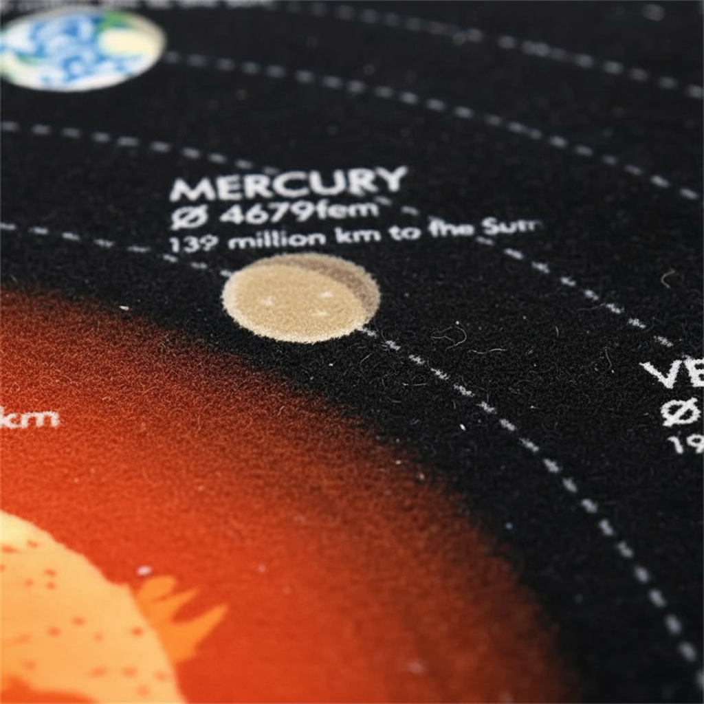 Tapis système solaire enfant - Éducatif et ludique pour chambre d'enfant