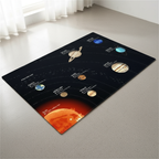 Tapis système solaire enfant - Éducatif et ludique pour chambre d'enfant Noir / 40x60cm