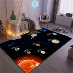 Tapis système solaire enfant - Éducatif et ludique pour chambre d'enfant