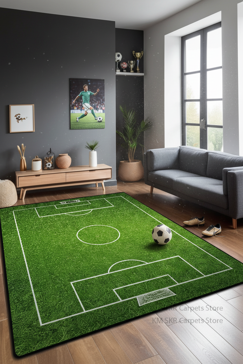 Tapis terrain de football chambre ado sportive