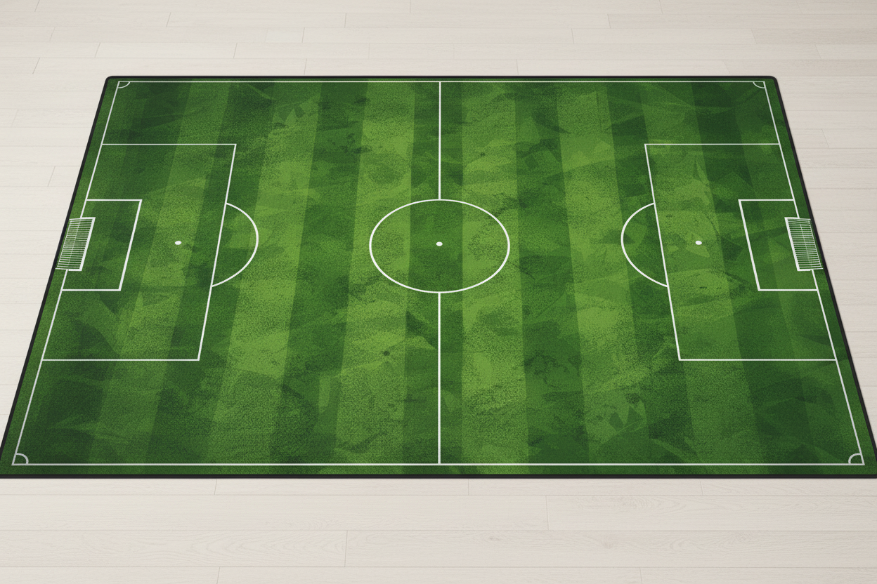 Tapis terrain de football vue complète