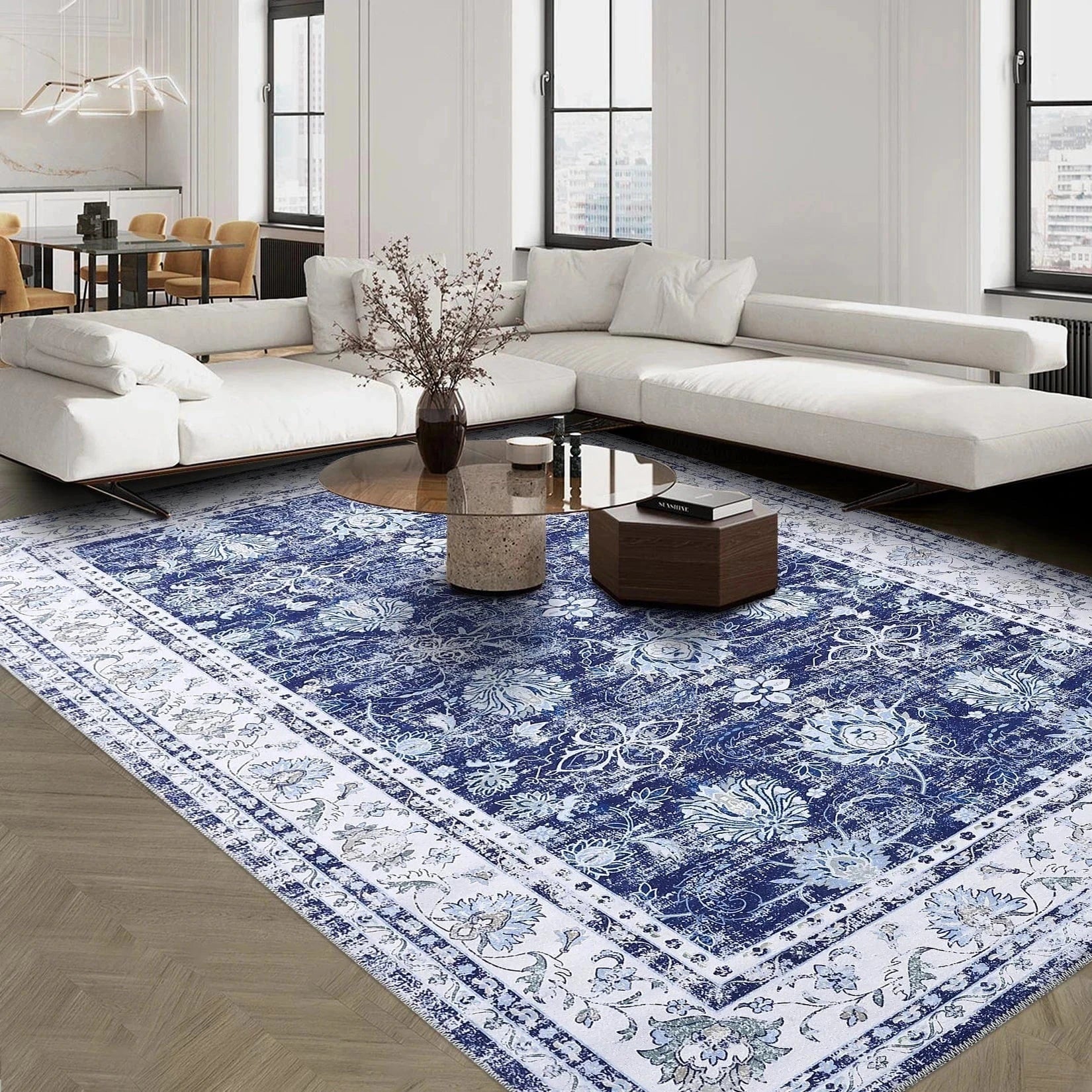 Ma boutique Bleu / 140CMx200CM Tapis traditionnel vintage Berbères