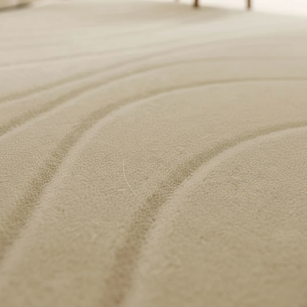 Tapis Wabi-sabi beige à motif de vagues ondulantes