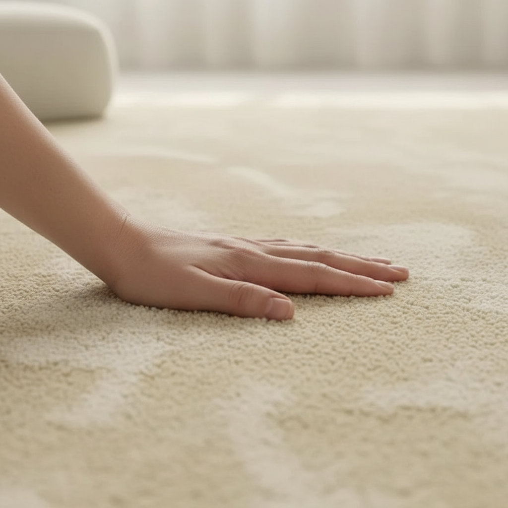Tapis Wabi-sabi beige : Élégance ondulée pour un intérieur unique