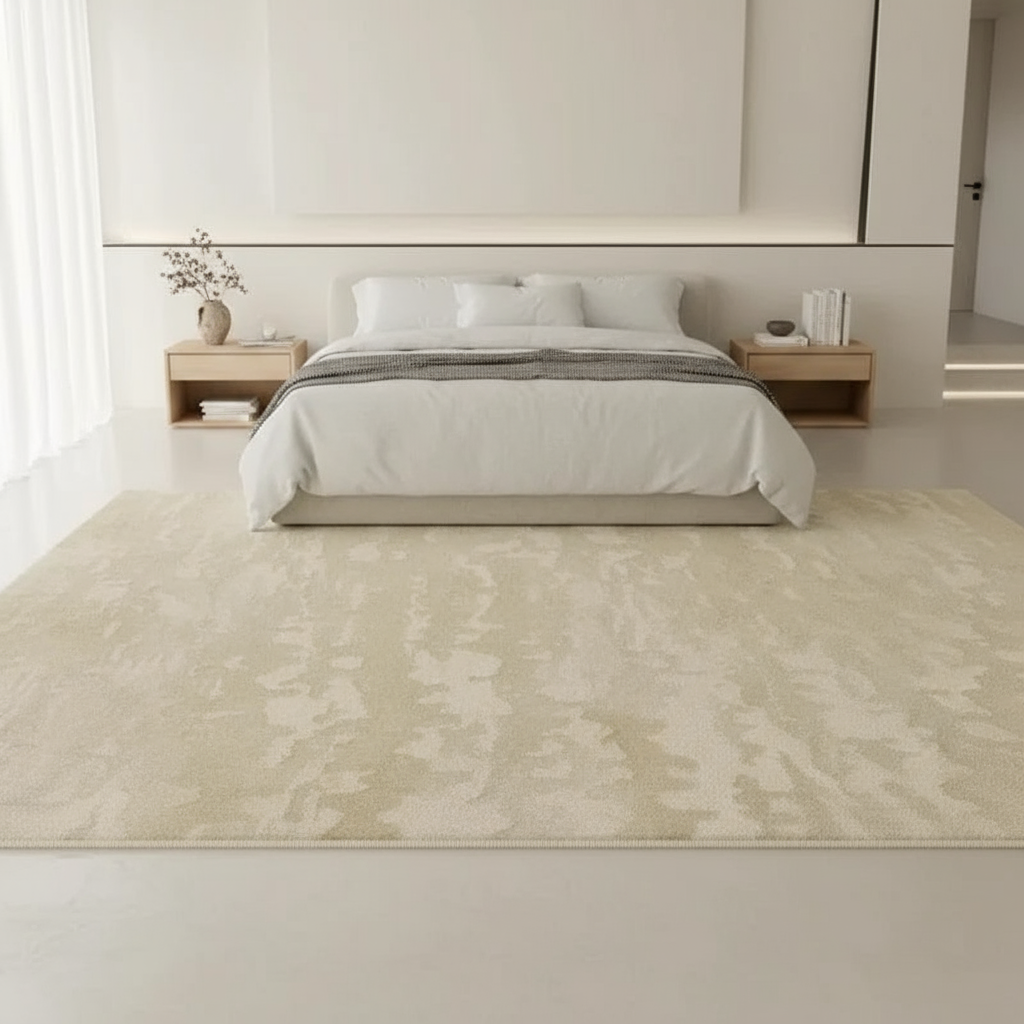 Tapis Wabi-sabi beige : Élégance ondulée pour un intérieur unique