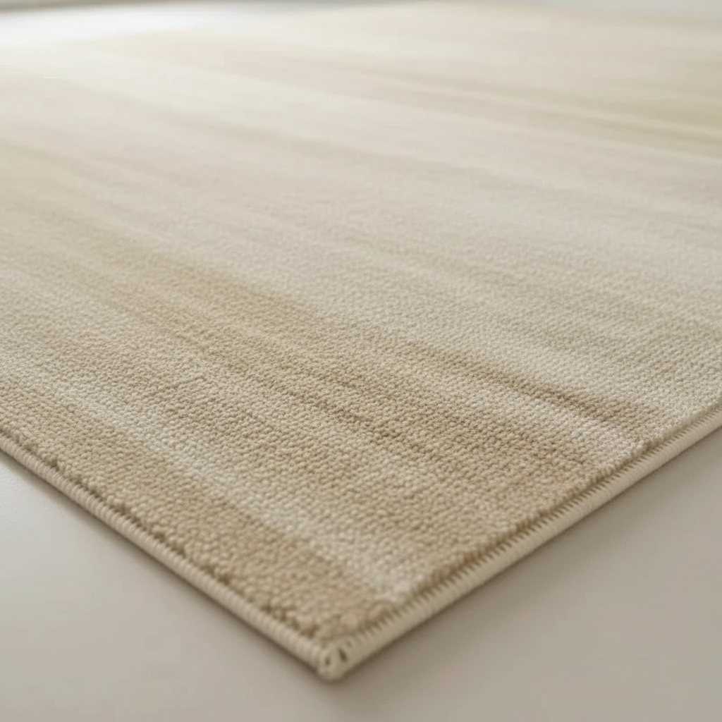 Tapis Wabi-sabi Beige Élégant à Rayures
