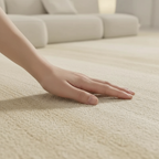 Tapis Wabi-sabi Beige Élégant à Rayures