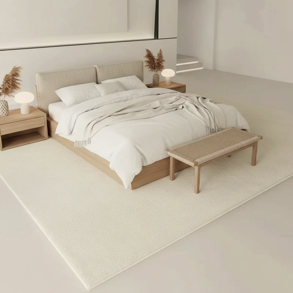 Tapis wabi-sabi beige pour une décoration intérieure élégante