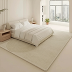 Tapis Wabi-sabi beige rayé au style unique et authentique