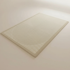 Tapis Wabi-sabi Beige Rayé avec Encadrement Élégant