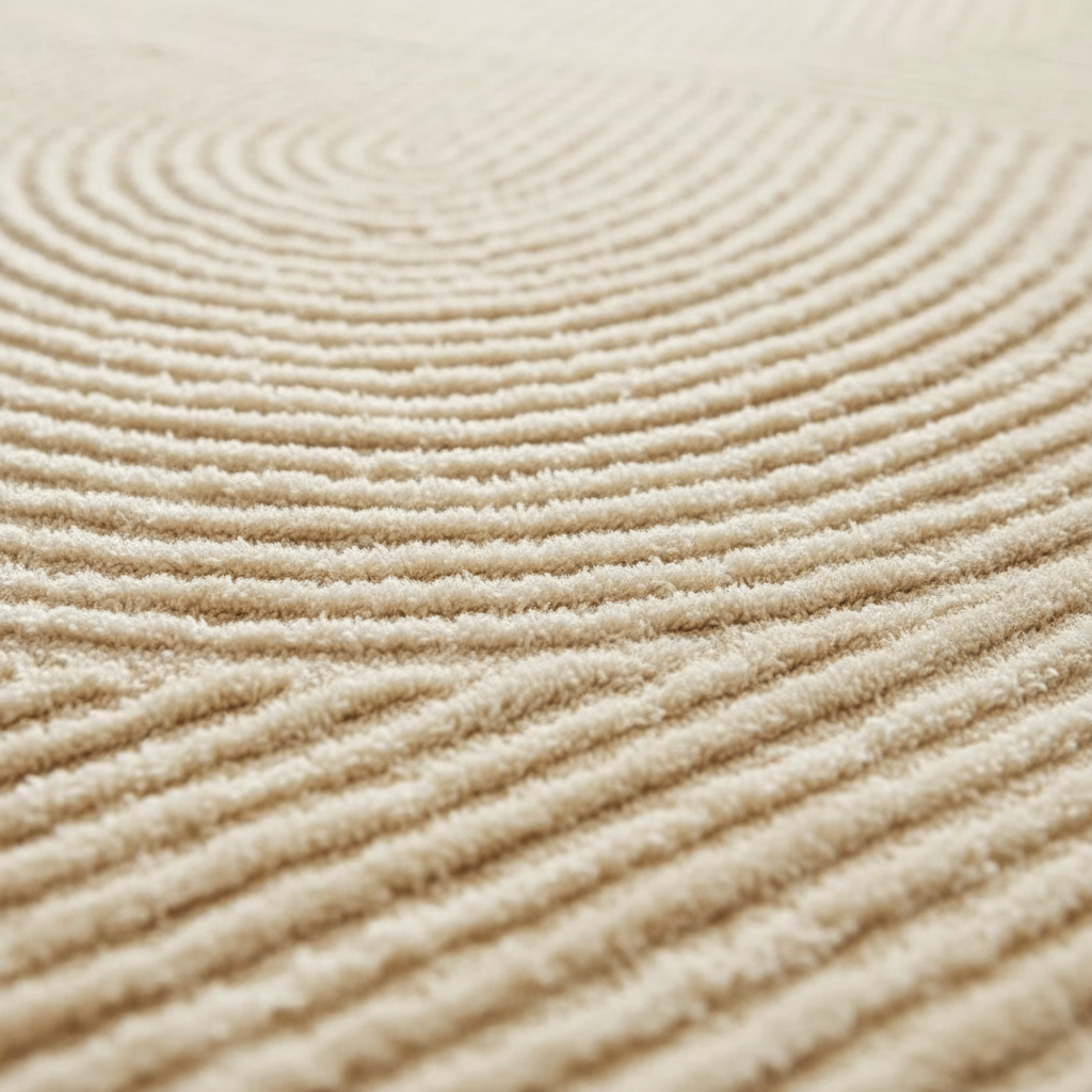 Tapis Wabi-sabi Beige Rayé avec Encadrement Élégant