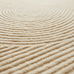 Tapis Wabi-sabi Beige Rayé avec Encadrement Élégant