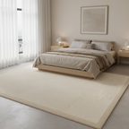 Tapis Wabi-sabi Beige Rayé avec Encadrement Élégant