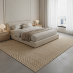 Tapis Wabi-sabi beige rayé pour une décoration authentique et élégante
