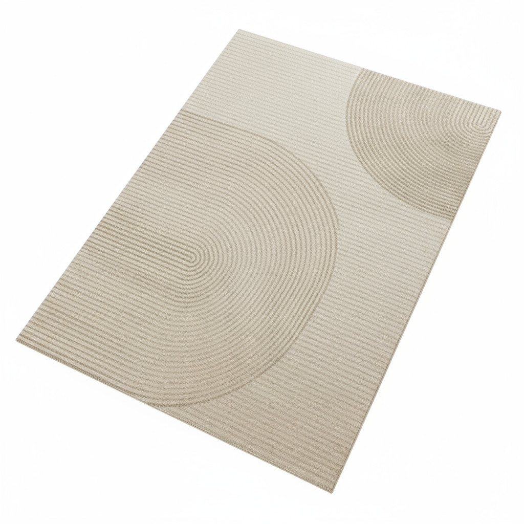 Tapis Wabi-sabi beige souple pour un intérieur harmonieux