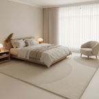 Tapis Wabi-sabi beige souple pour un intérieur harmonieux