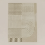 Tapis wabi-sabi rayure café beige pour un intérieur chaleureux