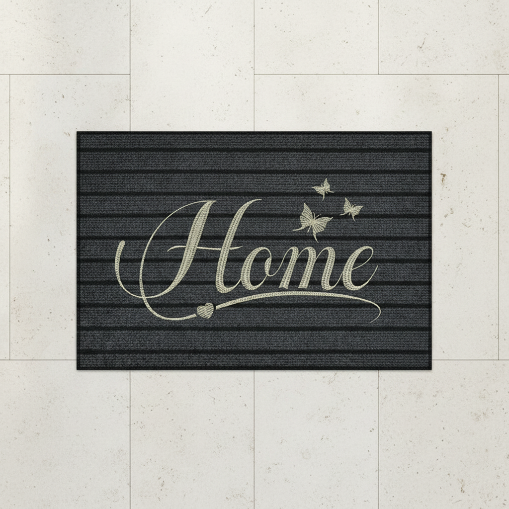 Vue de dessus tapis maisons papillons - version 2