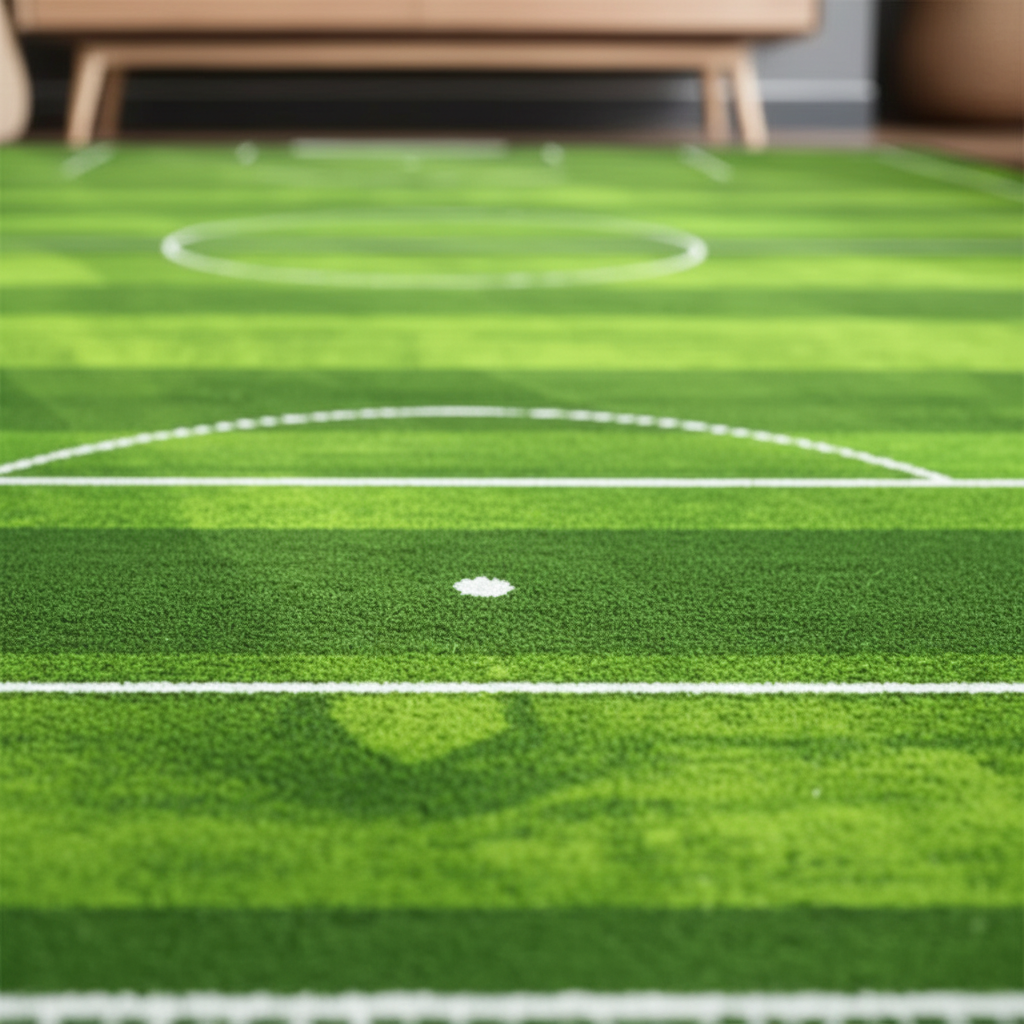 Zoom macro tapis terrain football horizontal