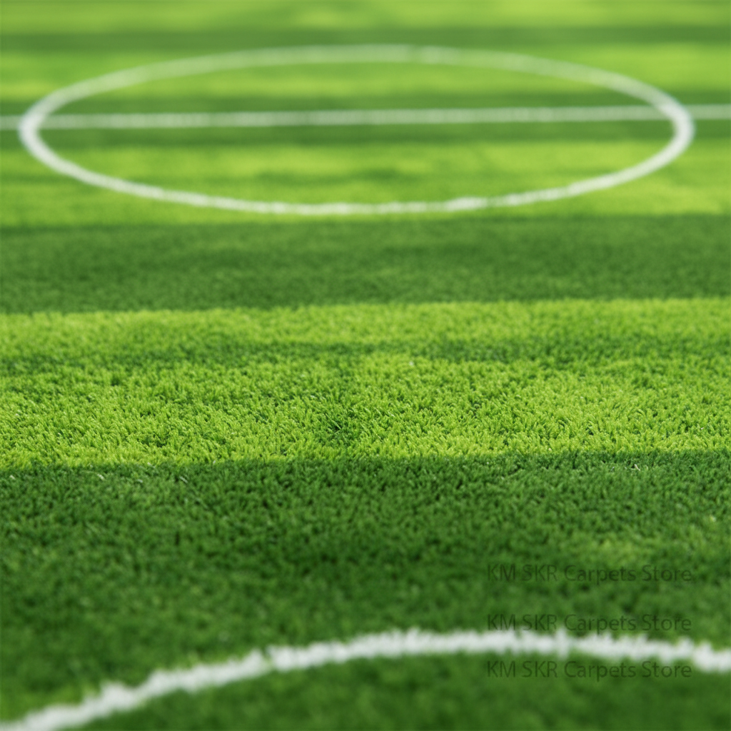 Zoom macro tapis terrain football